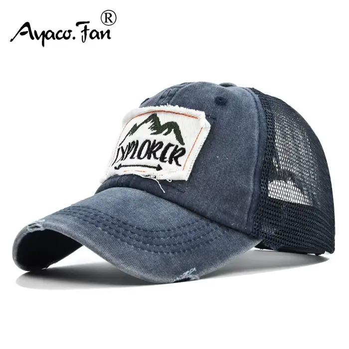 Casquette de baseball brodée lavée nouveau printemps solide chapeau de soleil hommes femmes unisexe-adolescents coton