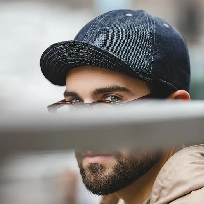 Maden-Casquettes de golf en denim surdimensionnées pour hommes