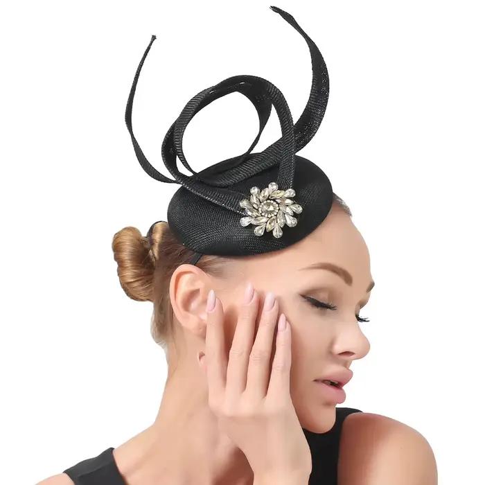 Chapeau fascinateur Imitation Sinamay Champagne