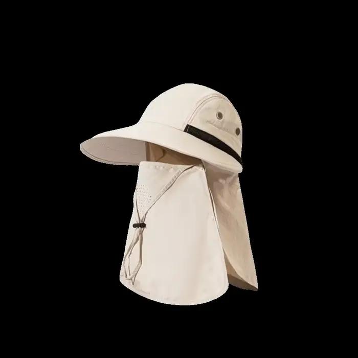 Chapeau de soleil respirant avec rabat pour le cou protection UV large bord polyvalent pour homme et femme occasions extérieures été