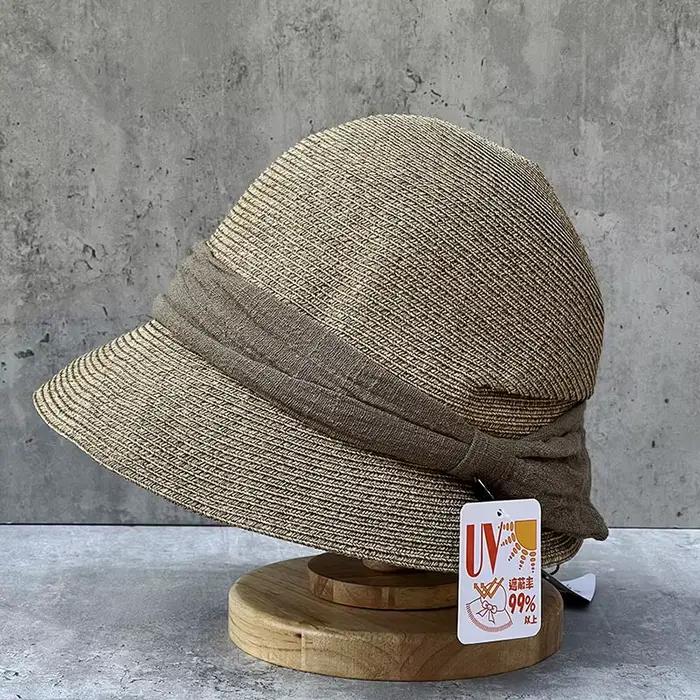 Chapeau Bob en Paille Style Japonais pour Femme