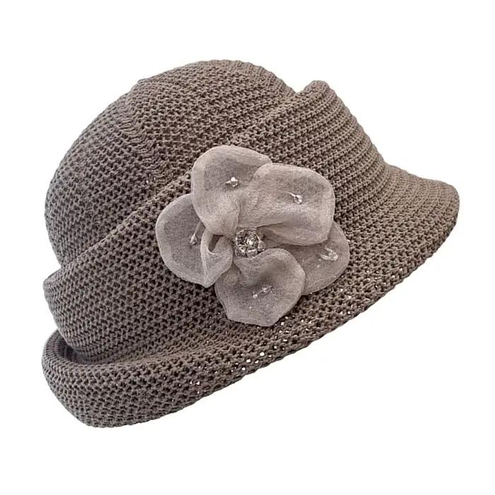 Chapeau seau respirant pour femmes avec Accent fleur