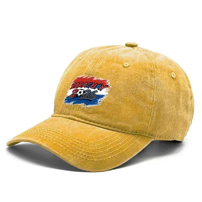 Casquette de baseball effet vieilli avec drapeau du Paraguay imprimé