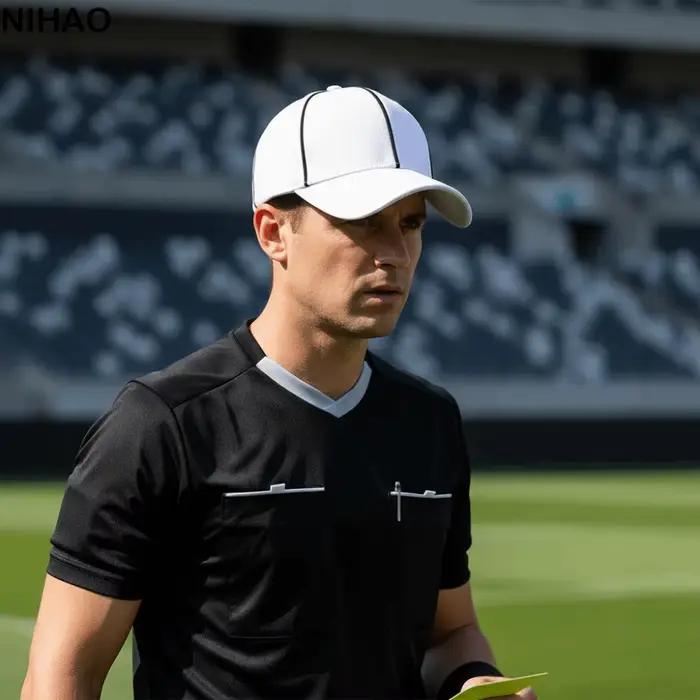 Casquette d'arbitre professionnelle réglable avec bordure contrastante polyvalente pour homme et femme quatre saisons usage sportif et détente