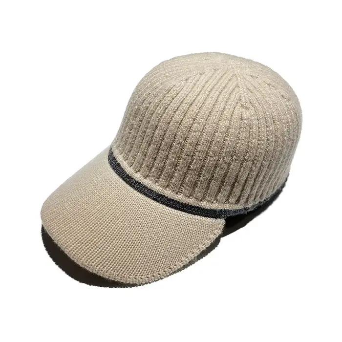 Casquettes de baseball en laine ornées pour femmes et hommes, chapeau tricoté