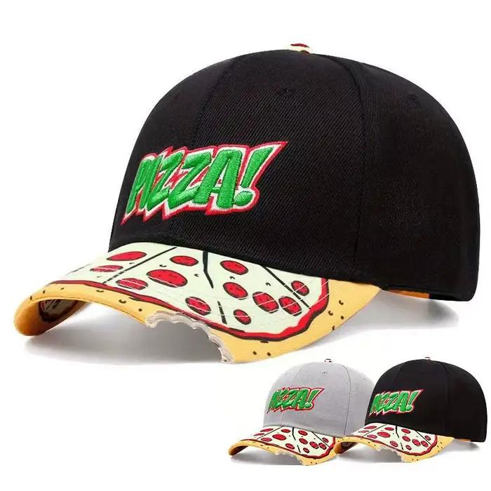 Casquette de baseball décontractée avec broderie PIZZA pour hommes et femmes