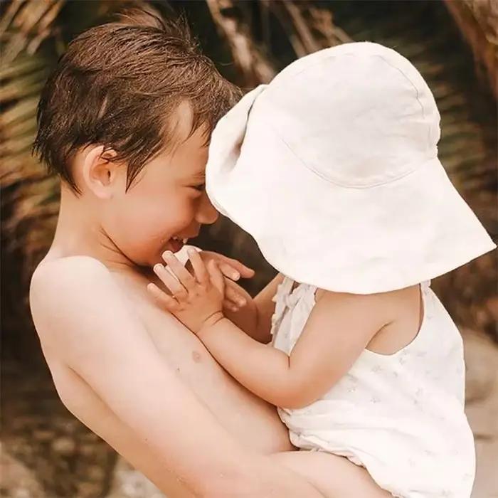 Chapeau bébé SunHat été unisexe coton lin multifonctionalité quatre saisons extérieur plage promenade voyage mode décontracté pour enfants occasions spéciales