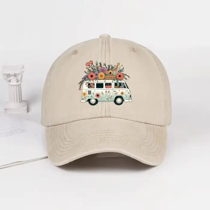 Casquette de baseball vintage à imprimé floral réglable pour femmes et hommes occassions décontractées voyage