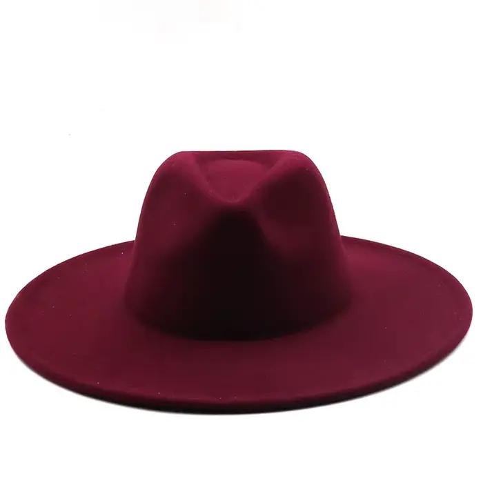 Chapeau Fedora en feutre de laine pour hommes et femmes