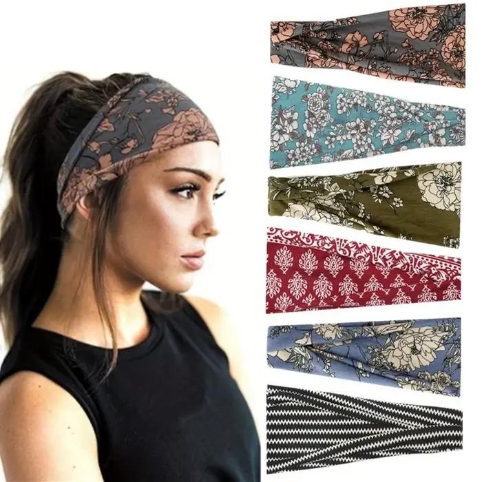 Bandeau de cheveux imprimé floral style bohème