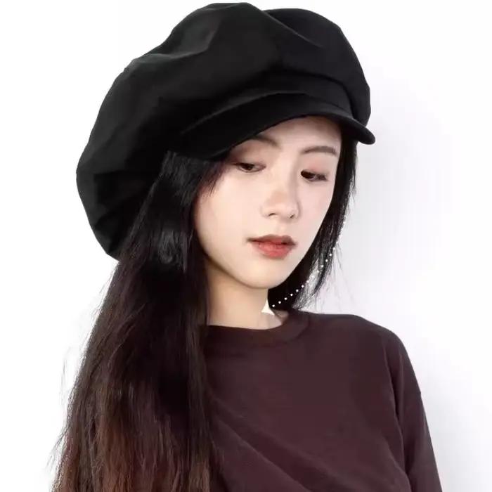 Casquette de journal en toile et cuir surdimensionnée de 62cm