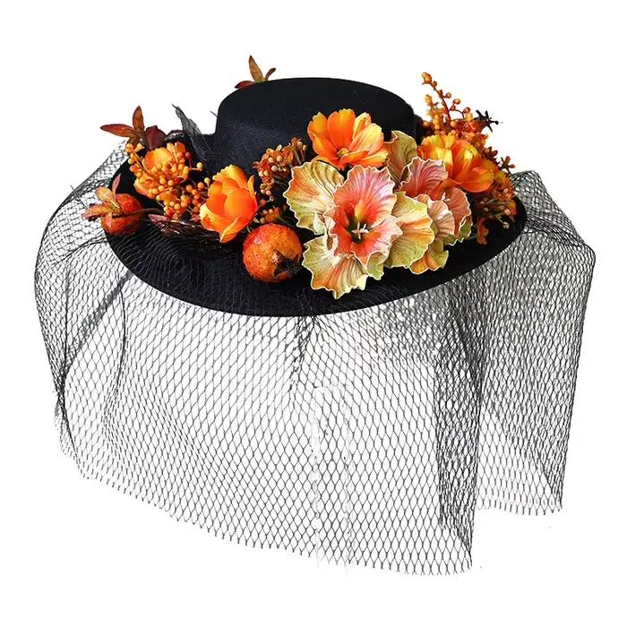 Chapeau de Mariée Style Forêt à Motifs Floraux