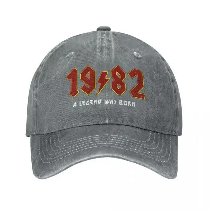 Casquette de baseball vintage en coton délavé 1982 protection solaire réglable pour hommes et femmes occasions spéciales sport et mode