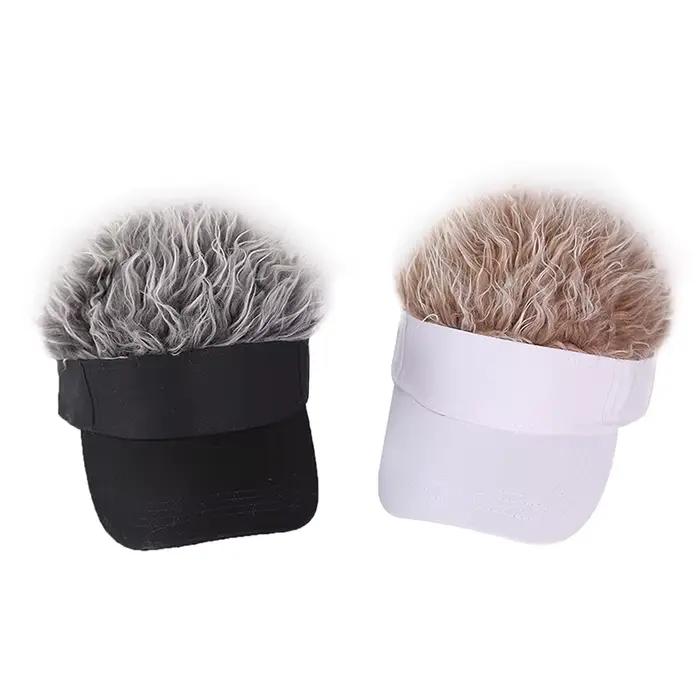 Casquette de baseball HELTFARM avec perruque toupet protection solaire homme femme style décontracté été ocassions multiples amusantes