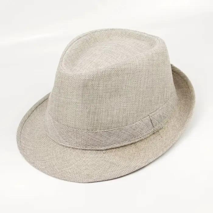 Chapeau noir en lin pour hommes
