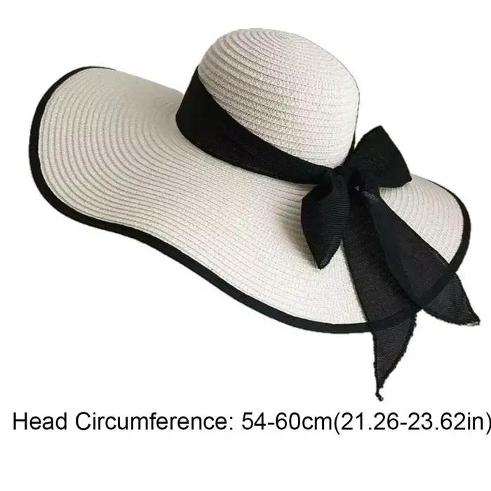 Chapeau de soleil décontracté en paille à large bord