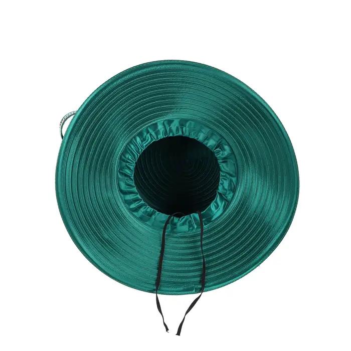 Chapeau de cocktail en satin vert élégant pour femmes