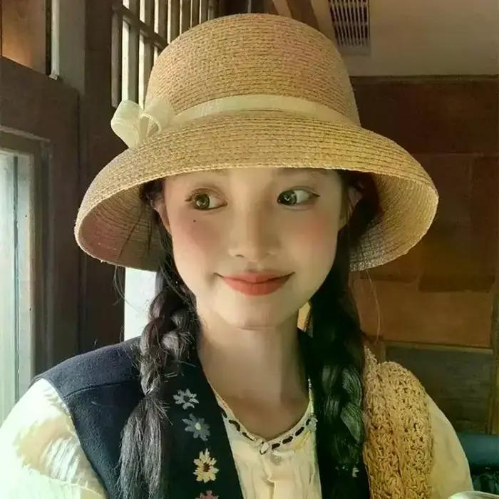 Chapeau de soleil élégant pour femme style Hepburn