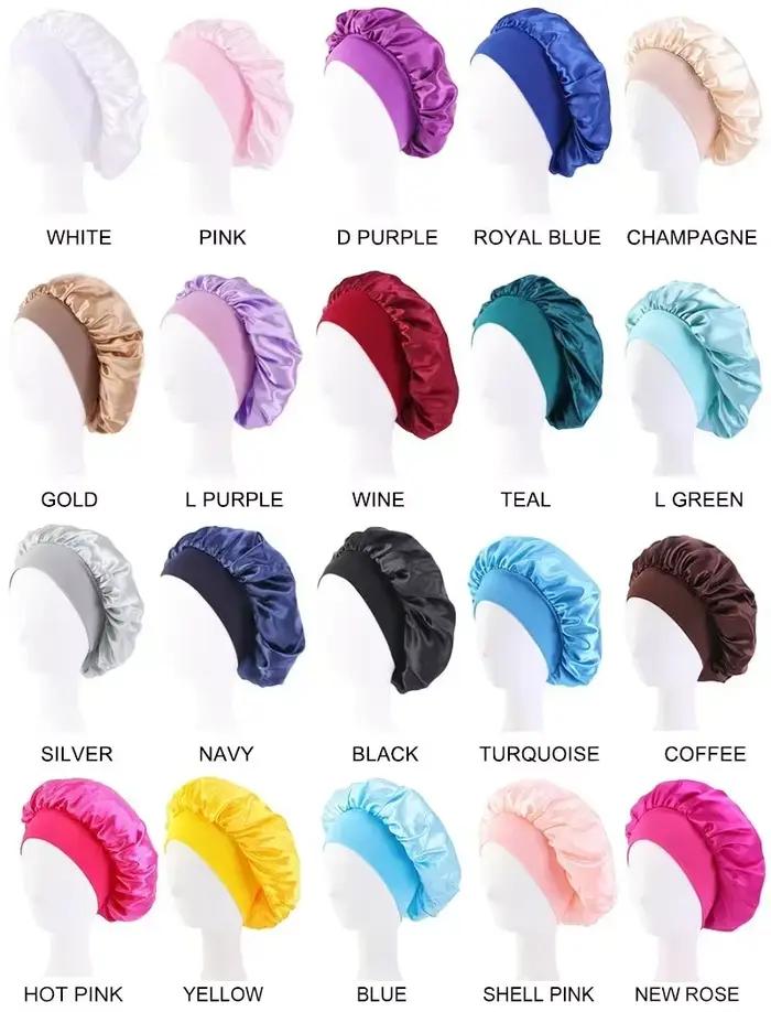 Bonnet de nuit en satin à larges bordures et bandeau en soie pour dormir, bonnet de douche pour cheveux solide et élégant en soie多种语言支持,但看起来生成的HTML代码和标题描述中存在一些格式和内容上的小问题,特别是关于HTML标签的使用以及描述的完整性。以下是经过调整的版本,以确保完全符合要求: ```html Transformez Votre Routine Matinale Avec Notre Bonnet de Nuit en Soie Imaginez