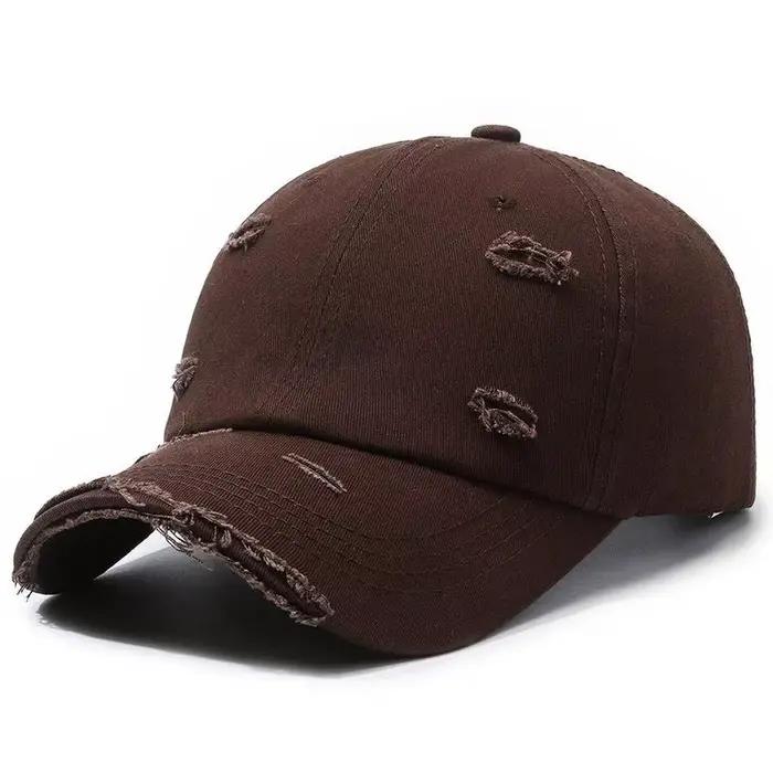 Casquettes de baseball tendance rétro délavées à trous style hip-hop