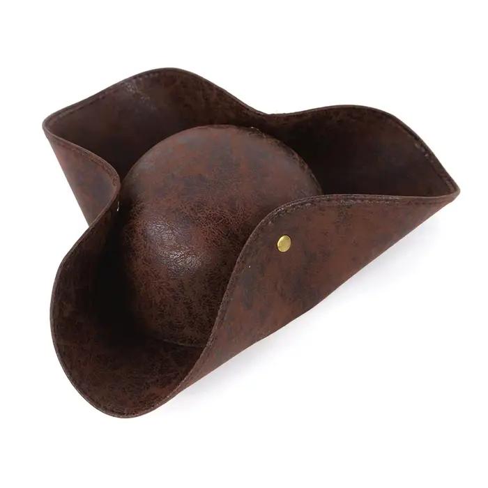 Chapeau de pirate en faux cuir pour hommes et femmes