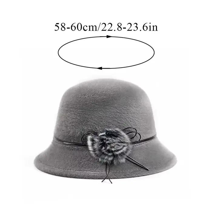 Casquette en laine vintage élégante pour femme, jazz cap, bowler dome hat, fedoras, melon, occassions décontractées, hiver, 2024