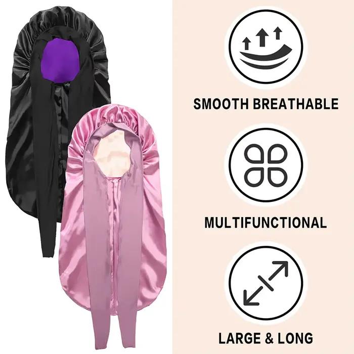 Bonnet de nuit en satin long et soyeux de haute qualité