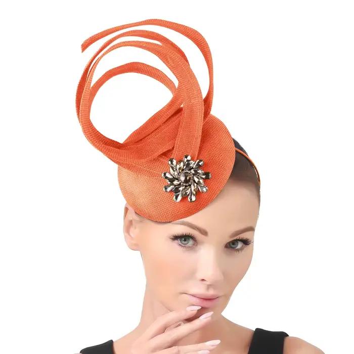Chapeau fascinateur Imitation Sinamay Champagne