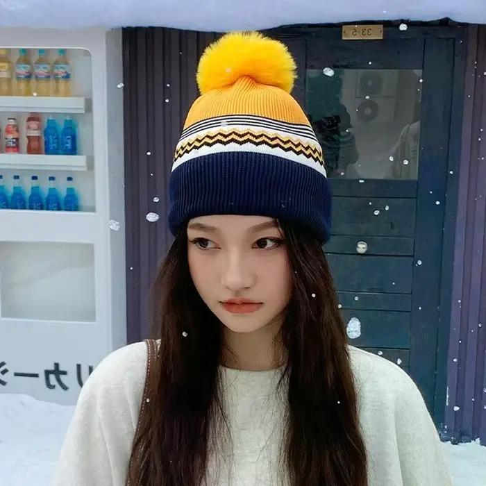 Nouveau Chapeau en laine tricoté pour femmes automne/hiver avec une grande circonférence de la tête un Style décontracté chaud et résistant au froid
