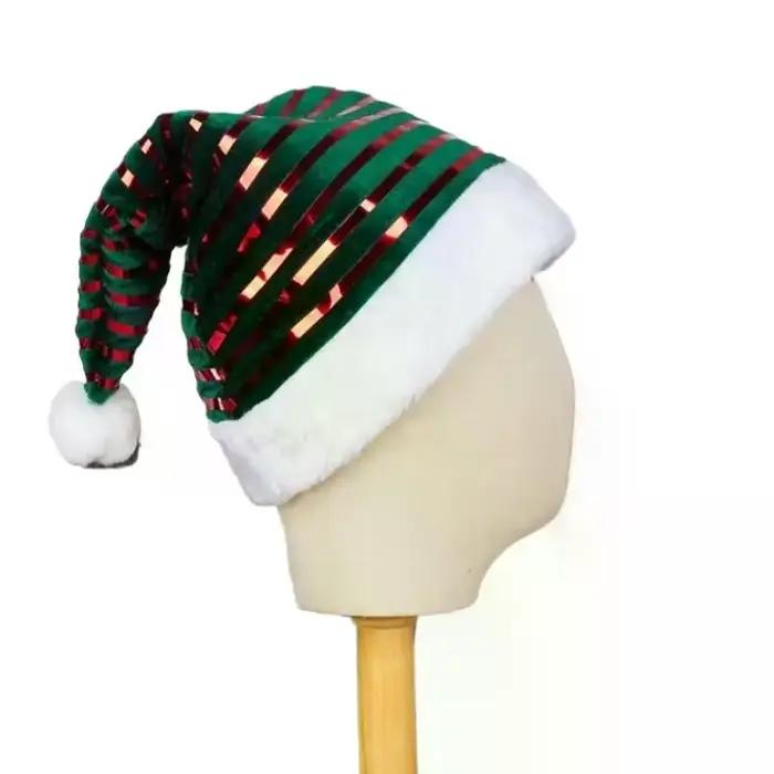 Chapeaux de noël à rayures brillantes