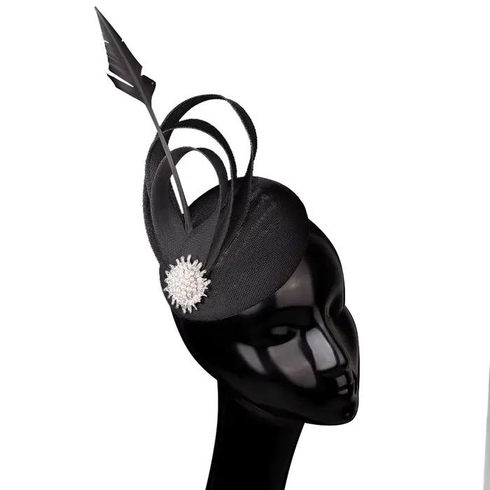 Chapeau Fascinateur Imitation Sinamay Champagne Épingles à Cheveux Accessoire Luxe Femme Occasions Spéciales Partie Mariage Cocktail