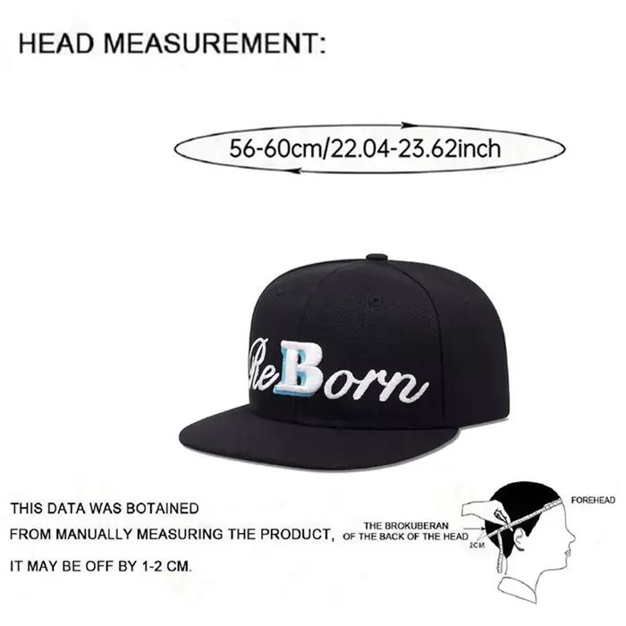 Nouveau Chapeau de Baseball Brodé Reborn Hip Hop Skateboarding 2026 – Casquette Unisexe à Bord Plat pour le Quotidien