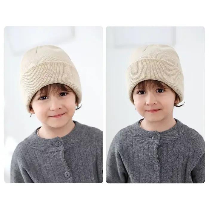 Bonnet d'hiver chaud en tricot doux pour enfants