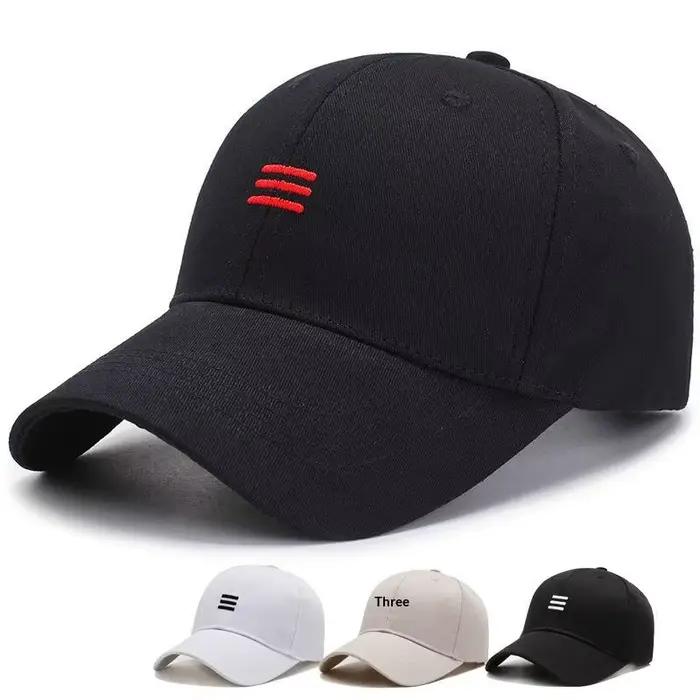Casquette de baseball tendance et simple à trois barres horizontales pour homme et femme