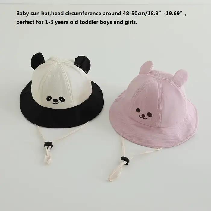 Nouveau Panama été bébé seau chapeau pour garçons filles coton mignon ours enfant en bas âge casquette de soleil
