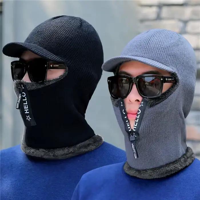 Chapeau de protection des oreilles en laine pour hommes