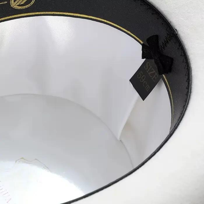 Nouveau chapeau haut-de-forme en feutre de laine blanche de 18 Cm de haut pour hommes, chapeau cylindrique doublé en Satin de qualité supérieure, vêtements de mariage, Costumes magiques de scène, hive