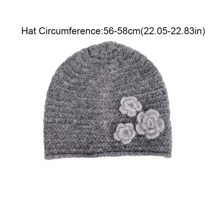 Bonnet en laine tricoté uni doux style coréen