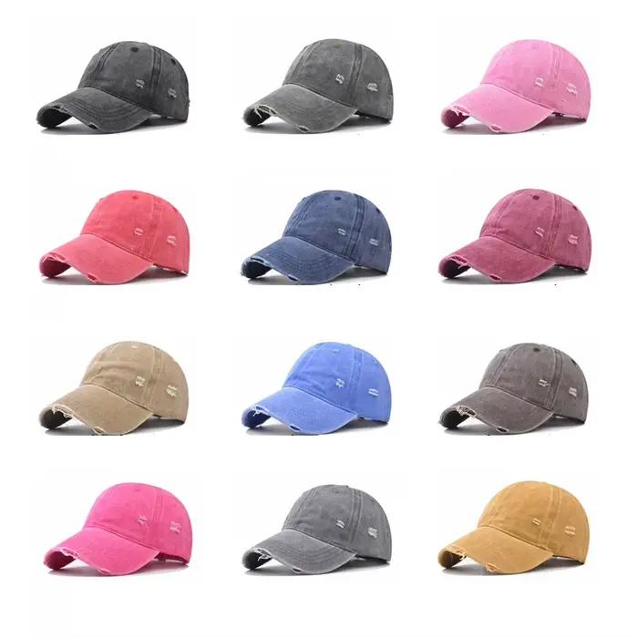 Casquette de baseball effet vieilli en coton pour homme et femme style vintage occasionnels extérieurs multicolor