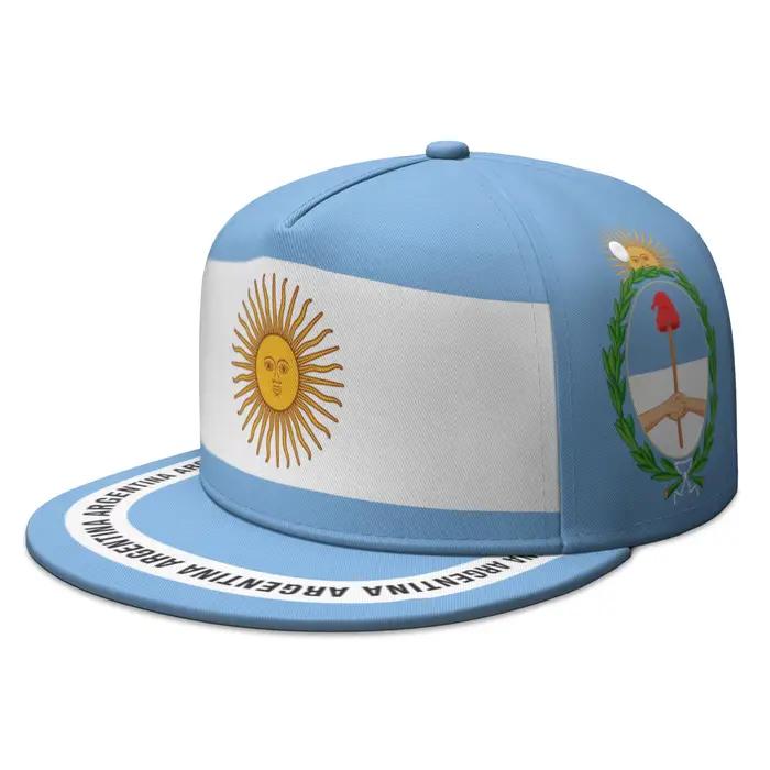 Argentine gratuit nom personnalisé numéro Logo casquette à bords plats voyage pays gymnases Ar drapeaux espagnol nation