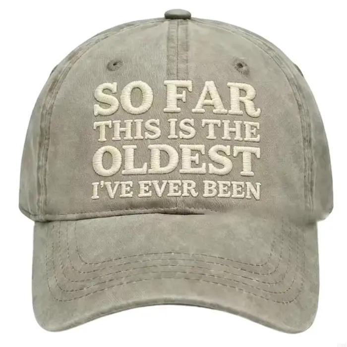 Casquette de baseball avec slogan brodé design en polyester délavé pour homme femme occasions extérieures style sportif vintage