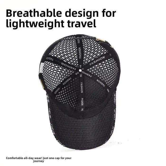 Casquette de baseball créative multicolore en maille respirante avec motif brodé