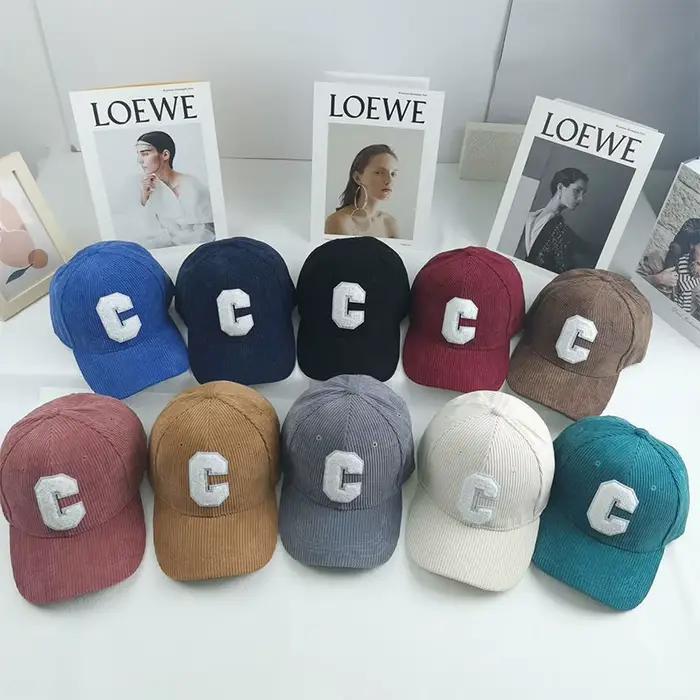 Nouvelle Casquette de Baseball en Velours Côtelé pour Hommes