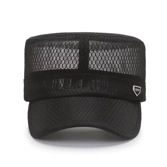 TOHUIYAN chapeau militaire pour hommes été respirant maille armée casquette décontracté os papa chapeaux rue mode toit plat cadets casquettes pour les femmes