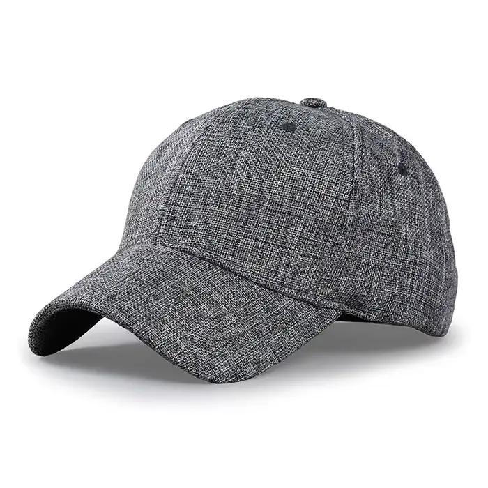 Casquette de Baseball en Faux Lin pour Homme et Femme