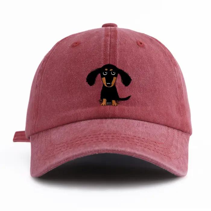 Casquette de Baseball Délavée Imprimée Teckel Multifonctionnelle Pour Adultes Style Rétro Minimaliste Occasions Spéciales
