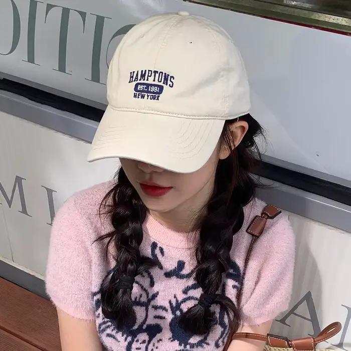 Décontractée Couleur Unie Femmes Casquette De Baseball Mode Lettre Broderie