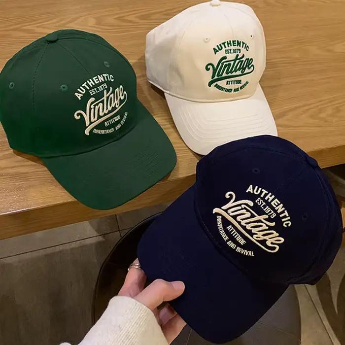 Chapeau de baseball avec lettres vintage pour femmes
