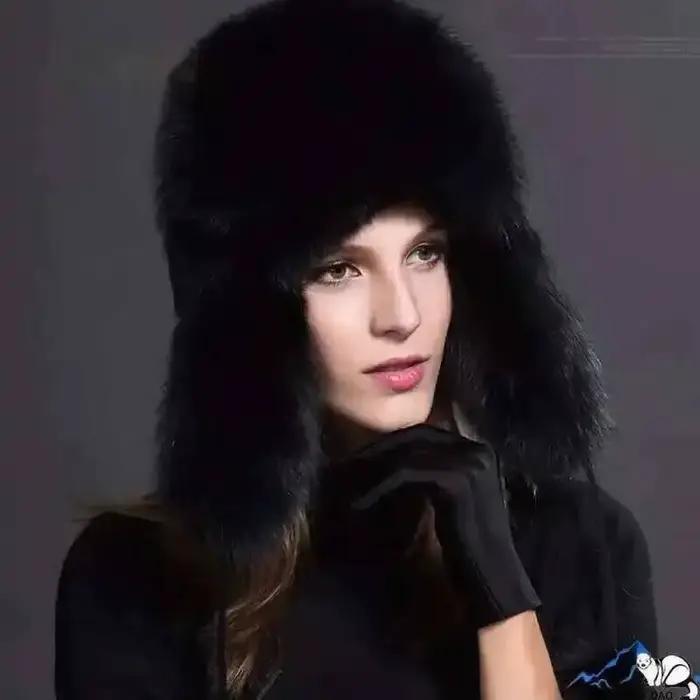 Chapeau d'hiver en fourrure de renard pour femme