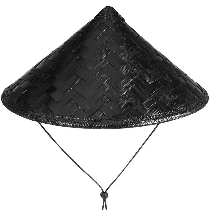 Chapeau conique en paille de bambou style samouraï pour cosplay et déguisement occassions spéciales fêtes et événements